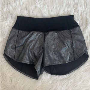 black and silver lululemon shorts size 2!